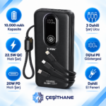 XKIN 10.000 mAh 22.5W Hızlı Şarjlı Dahili Kablolu Powerbank