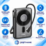 XKIN 10.000 mAh 15W Manyetik Kablosuz Şarjlı ve Standlı Powerbank