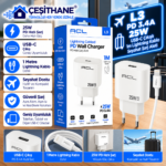 Çeşithane L3 25W PD USB-C Hızlı Şarj Adaptörü – 1 Metre Lightning Kablolu, Seyahat Tipi Duvar Şarj Cihazı