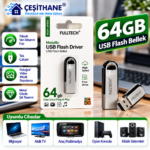 Çeşithane FULLTECH FD11 64GB Metal USB Flash Bellek – Kompakt Tasarım, Taşınabilir USB Depolama