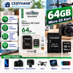 Çeşithane FULLTECH FD5 64GB Micro SD Hafıza Kartı – Class 10, SD Adaptörlü