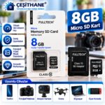 Çeşithane FULLTECH FD2 8GB Micro SD Hafıza Kartı – Class 10, SD Adaptörlü