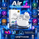 Çeşithane Air 5 Bluetooth 5.0 Kablosuz Kulaklık – Dokunmatik Kontrollü ve Mikrofonlu
