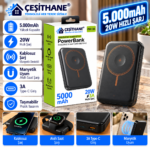 Çeşithane PW-126 5.000mAh Manyetik Kablosuz Powerbank – 20W Hızlı Şarj, Akıllı Saat Şarj Destekli, Type-C Taşınabilir Şarj Cihazı