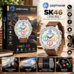 Kalobee America SK46 AMOLED Akıllı Saat – 3 Kordonlu Set, Bluetooth Görüşme ve 100+ Spor Modu