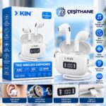 XKIN TWS82 Bluetooth Kulaklık – AAC Ses, Dijital Şarj Göstergesi, 30 Saat Kullanım ve Type-C Şarj