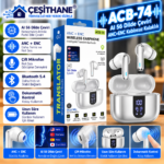 Çeşithane ACB-74 AI 56 Dilde Çeviri Bluetooth 5.4 Kablosuz Kulaklık – ANC + ENC, Çift Mikrofon, Dokunmatik Kontrol