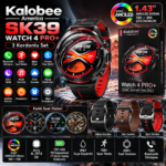 Kalobee America SK39 Watch 4 Pro+ 1.43" AMOLED Akıllı Saat – 3 Kordonlu Set, Bluetooth Görüşme ve IP67