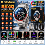 Kalobee America SK40 1.53" AMOLED Akıllı Saat – 3 Kordonlu Set, Bluetooth Görüşme ve Kablosuz Şarj