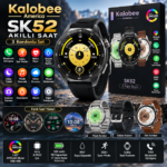 Kalobee America SK52 1.43" AMOLED Akıllı Saat – 3 Kordonlu Set, Bluetooth Görüşme ve IP67