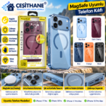 Çeşithane FTPC13 MagSafe Şeffaf Telefon Kılıfı – Darbe ve Kamera Korumalı, iPhone 17/18 Pro ve Pro Max Uyumlu