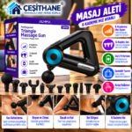 Çeşithane  Profesyonel Masaj Tabancası – 6 Kademeli, 12 Başlıklı, Üçgen Tasarımlı Masaj Aleti