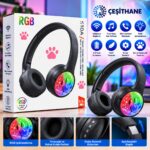 Çeşithane 510A RGB Işıklı Kablosuz Bluetooth Kulaklık – Pure Bass, Mikrofonlu ve Ayarlanabilir