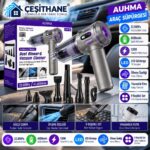 Çeşithane AUHMA AHV-20 Şarjlı Araç Süpürgesi ve Hava Üfleyici – 22.000 Pa, 6000 mAh, 120W, 9 Başlıklı Set