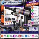 Çeşithane AUHMA AHV-22 Şarjlı Araç Süpürgesi ve Hava Üfleyici – 22.000 Pa, 9000 mAh, 200 ml Toz Haznesi
