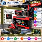 Çeşithane Auiliboor AOC11 12V 8A Akıllı Akü Şarj Cihazı – LCD Ekranlı, Darbeli Onarım ve Yaz/Kış Modlu