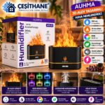 Çeşithane  3D Alev Efektli Hava Nemlendirici – 200 ml, RGB LED Işıklı Aroma Difüzör