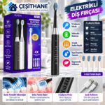 Çeşithane Sonic Elektrikli Diş Fırçası – 5 Modlu, 500mAh Şarjlı, 4 Yedek Başlıklı