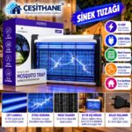 Çeşithane Elektrikli Sinek Tuzağı – Çift UV Lambalı 8W, Izgaralı Sivrisinek ve Uçan Böcek Yakalama Cihazı