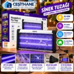 Çeşithane Elektrikli Sinek Tuzağı – Çift UV Lambalı 20W, Izgaralı Sivrisinek ve Uçan Böcek Yakalama Cihazı