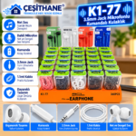 Çeşithane K1-77 3.5 mm Jack Girişli Mikrofonlu Kablolu Kulak İçi Kulaklık – Kumandalı, 1.1 Metre