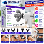 Çeşithane  25W Masaj Tabancası – 6 Başlıklı, 6 Hız Kademeli, 2400 mAh Şarjlı