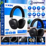 XKIN XK-HP2 Kablosuz Kulak Üstü Bluetooth Kulaklık – Gürültü Azaltma, Güçlü Bas ve Uzun Pil Ömrü