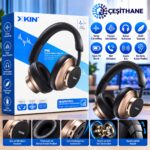 XKIN XK-HP3 Kablosuz Kulak Üstü Bluetooth Kulaklık – PNI Gürültü İzolasyonu, Güçlü Bas ve Uzun Pil Ömrü