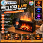 Çeşithane White Noise Flame Aromaterapi Makinesi – Alev Efektli, Beyaz Gürültülü ve Renkli Atmosfer Işıklı