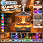 Çeşithane Raindrop Ultrasonik Aroma Difüzörü – Yağmur Damlası Efektli Renkli LED Nemlendirici