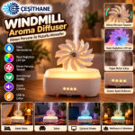 Çeşithane Windmill Dönen Pervaneli Aroma Difüzörü – Renkli LED, Zaman Ayarlı USB Nemlendirici