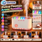 Çeşithane Pickup Fountain Şelale Tasarımlı Aroma Difüzörü – Renkli LED, Zaman Ayarlı USB Nemlendirici