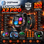 Çeşithane Harvox X2 Pro 1.43 İnç AMOLED Akıllı Saat – IP68, Bluetooth Görüşme, 100+ Spor Modu