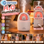 Çeşithane H2O Ayıcık Tasarımlı USB Hava Nemlendirici – Gece Işıklı Sessiz Masaüstü Humidifier