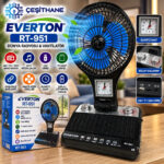 Çeşithane Everton RT-951 Dünya Radyosu ve Vantilatör – AM/FM/SW3, MP3, USB, TF Kart ve Quartz Saat
